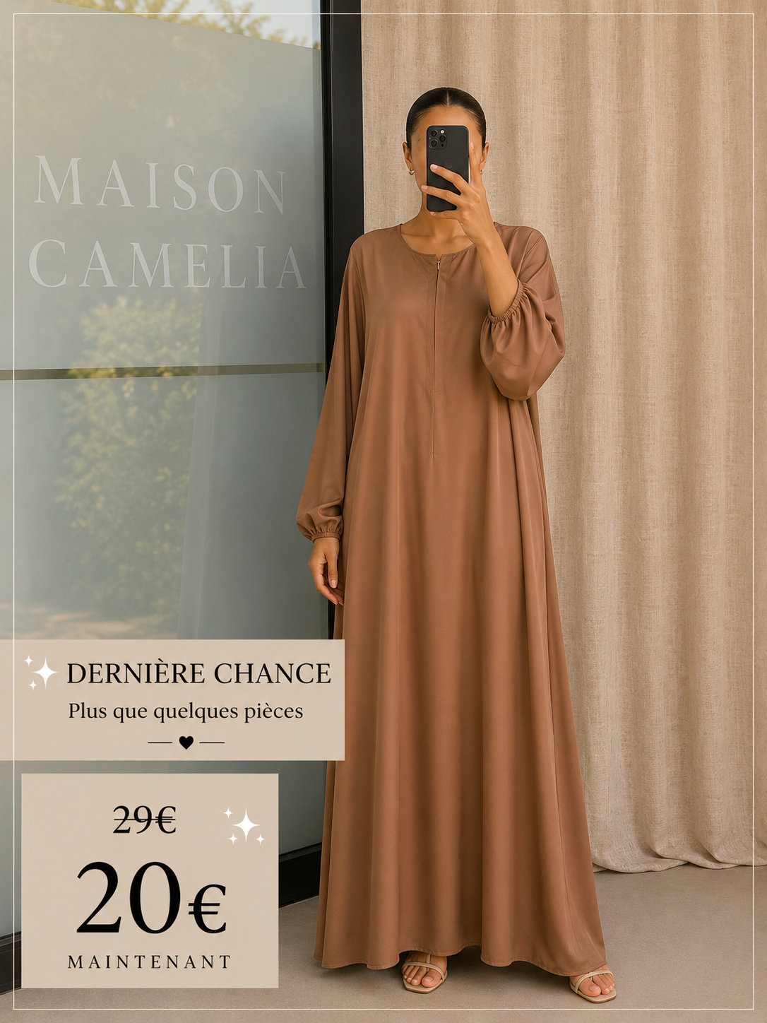 Abaya taupe rosée