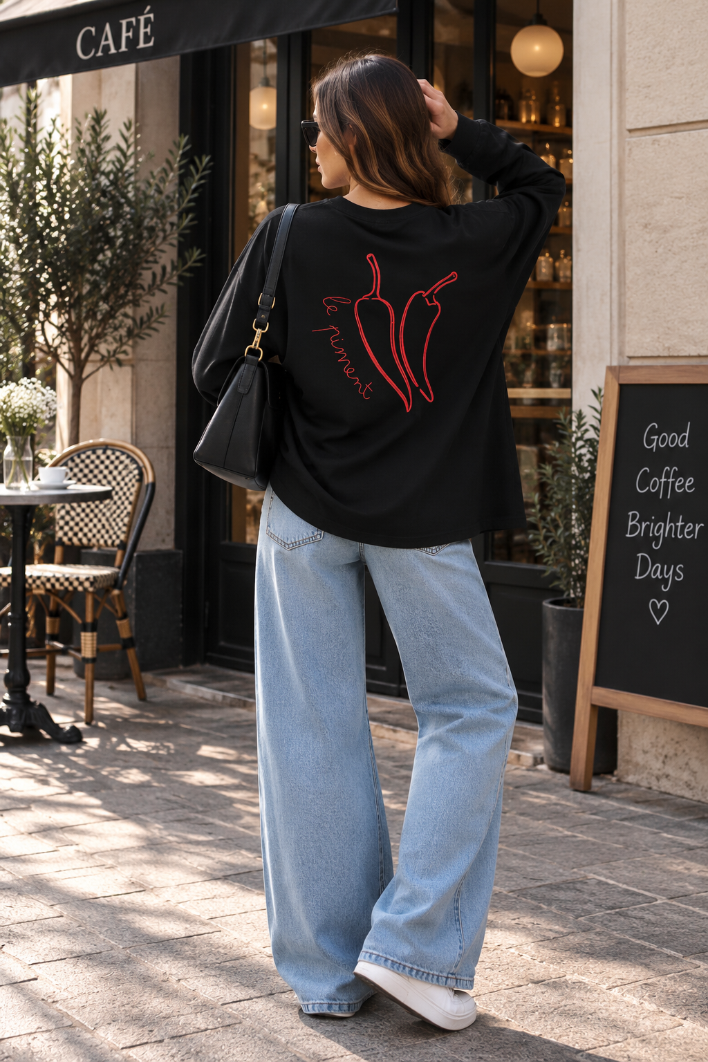 T shirt brodé piment