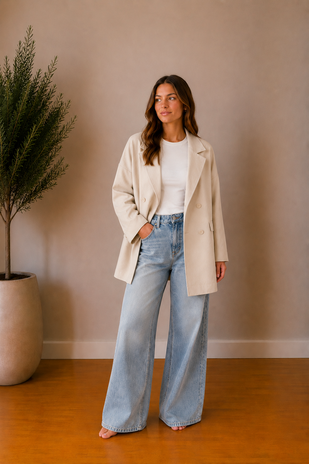 Blazer oversize beige