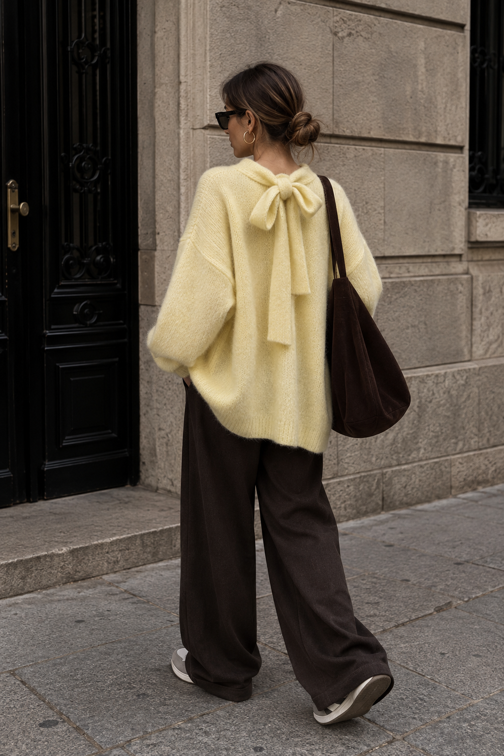 Pull oversize jaune pâle