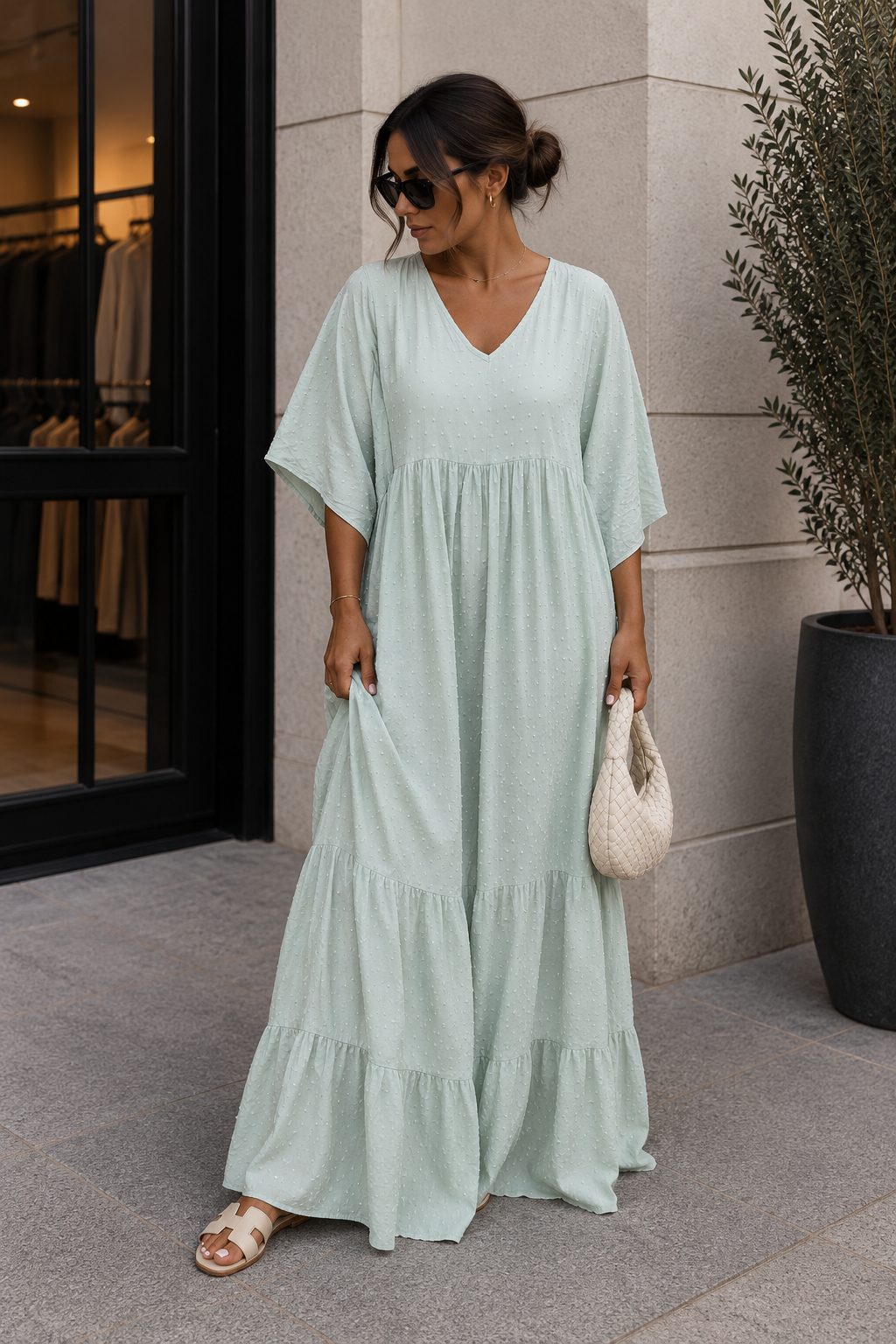 Robe curvy vert eau