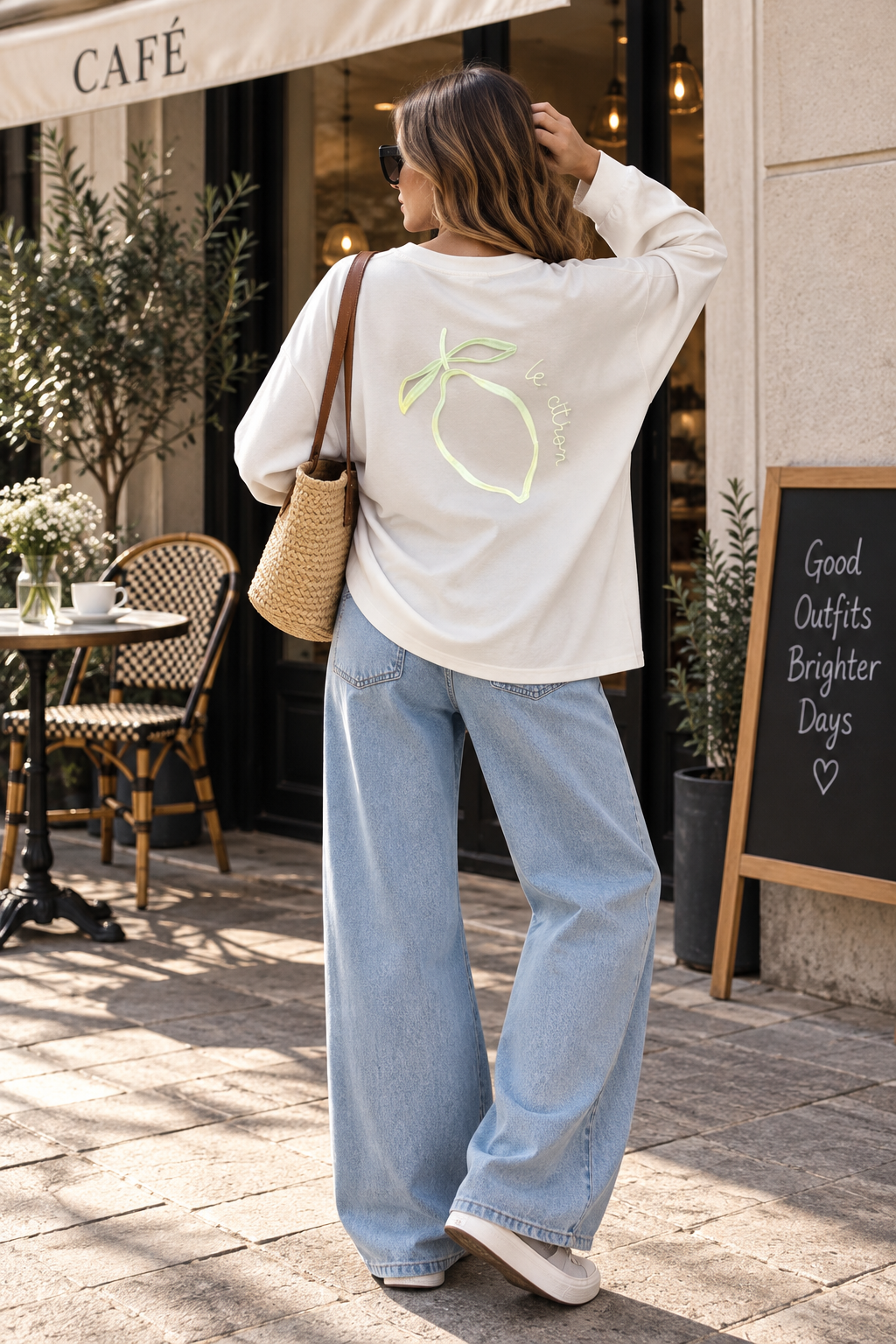 T shirt brodé citron