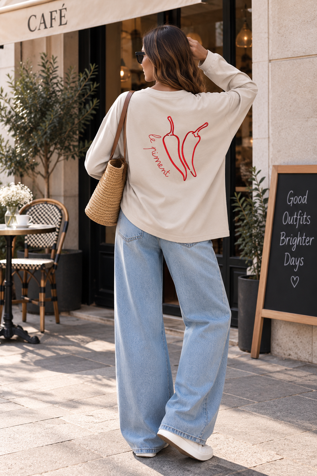 T shirt brodé piment