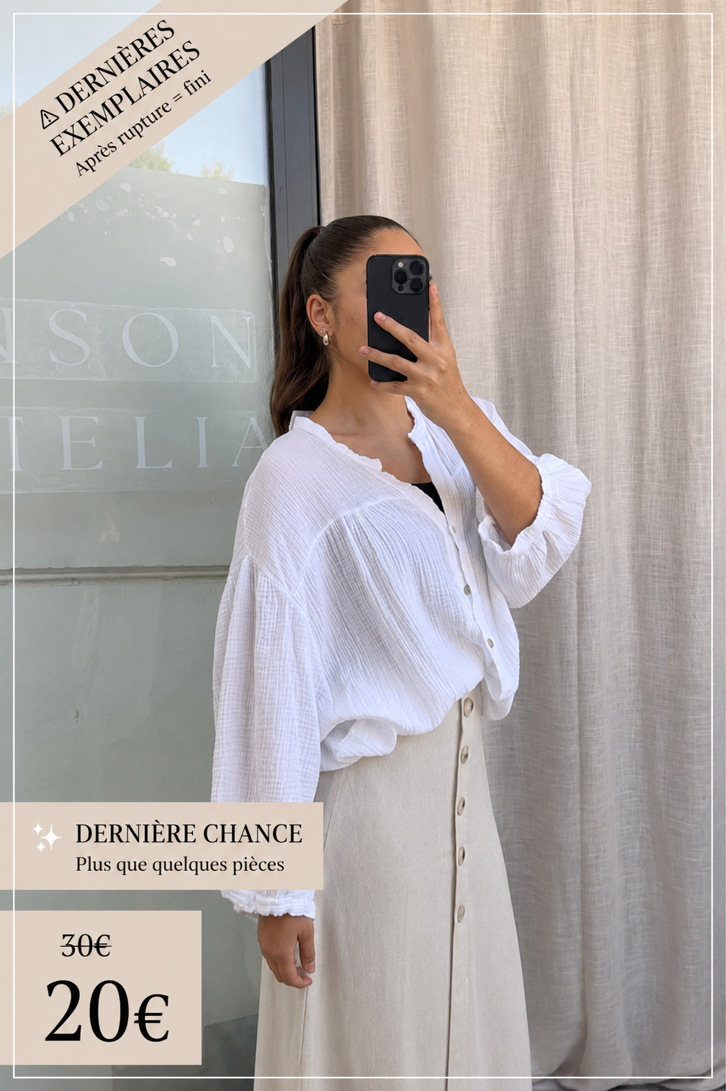 Chemise blanche gaz 100% coton - DC