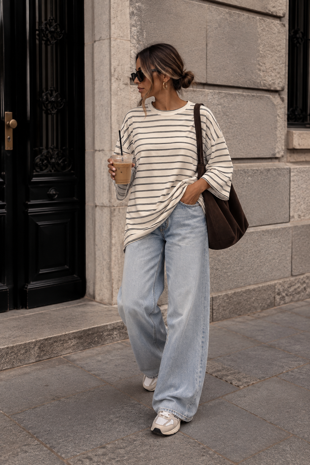 T shirt rayure crème