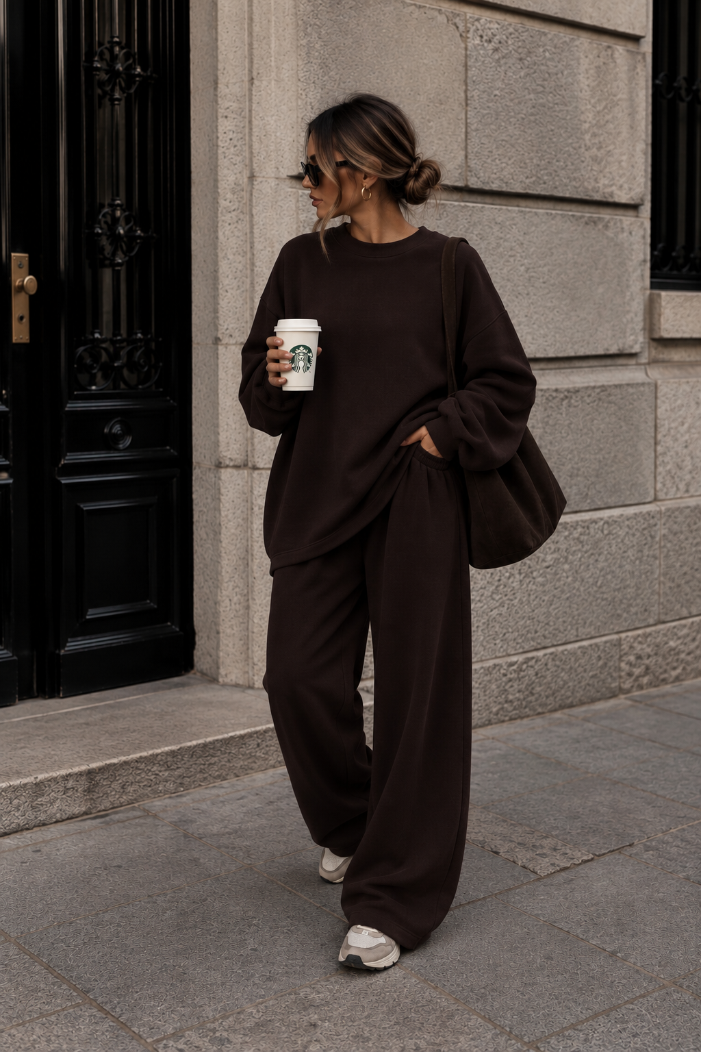 Ensemble jogging chocolat