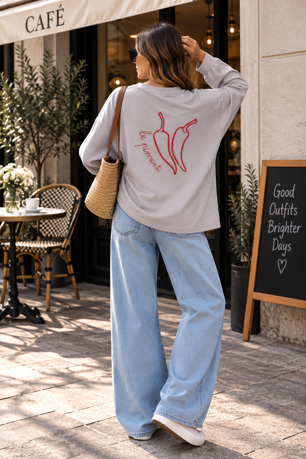 T shirt brodé piment