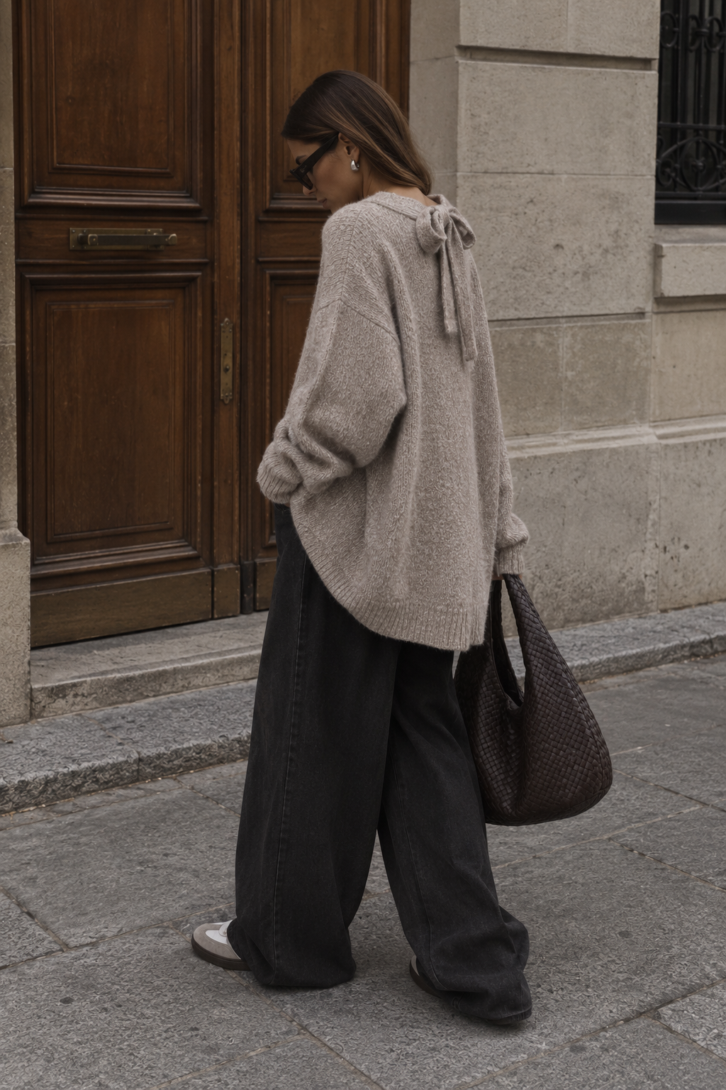 Pull oversize beige