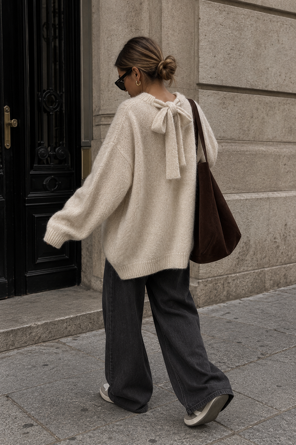 Pull oversize crème