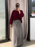 Jupe en jean grise curvy