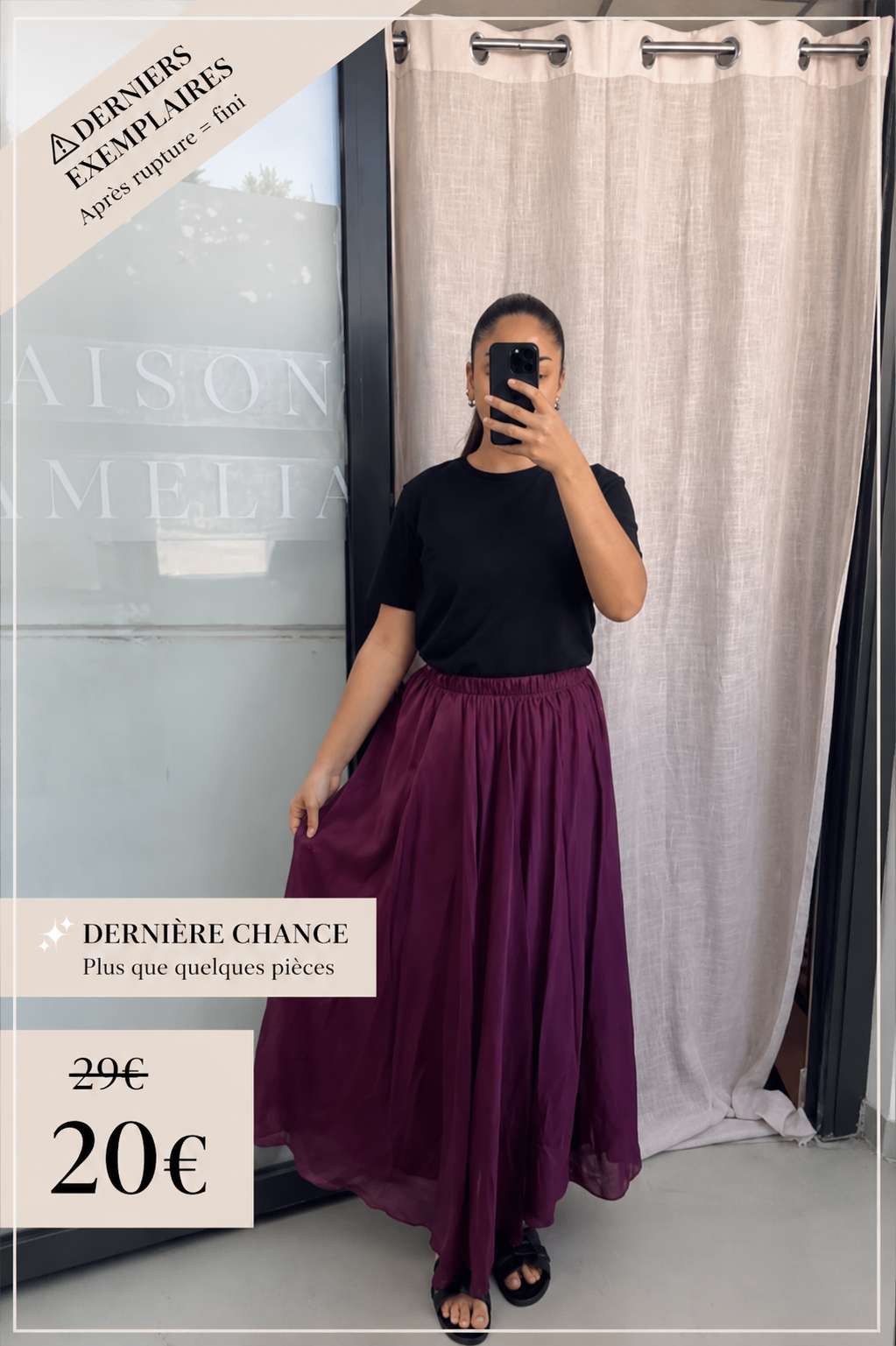 Jupe poplin bordeaux - DC