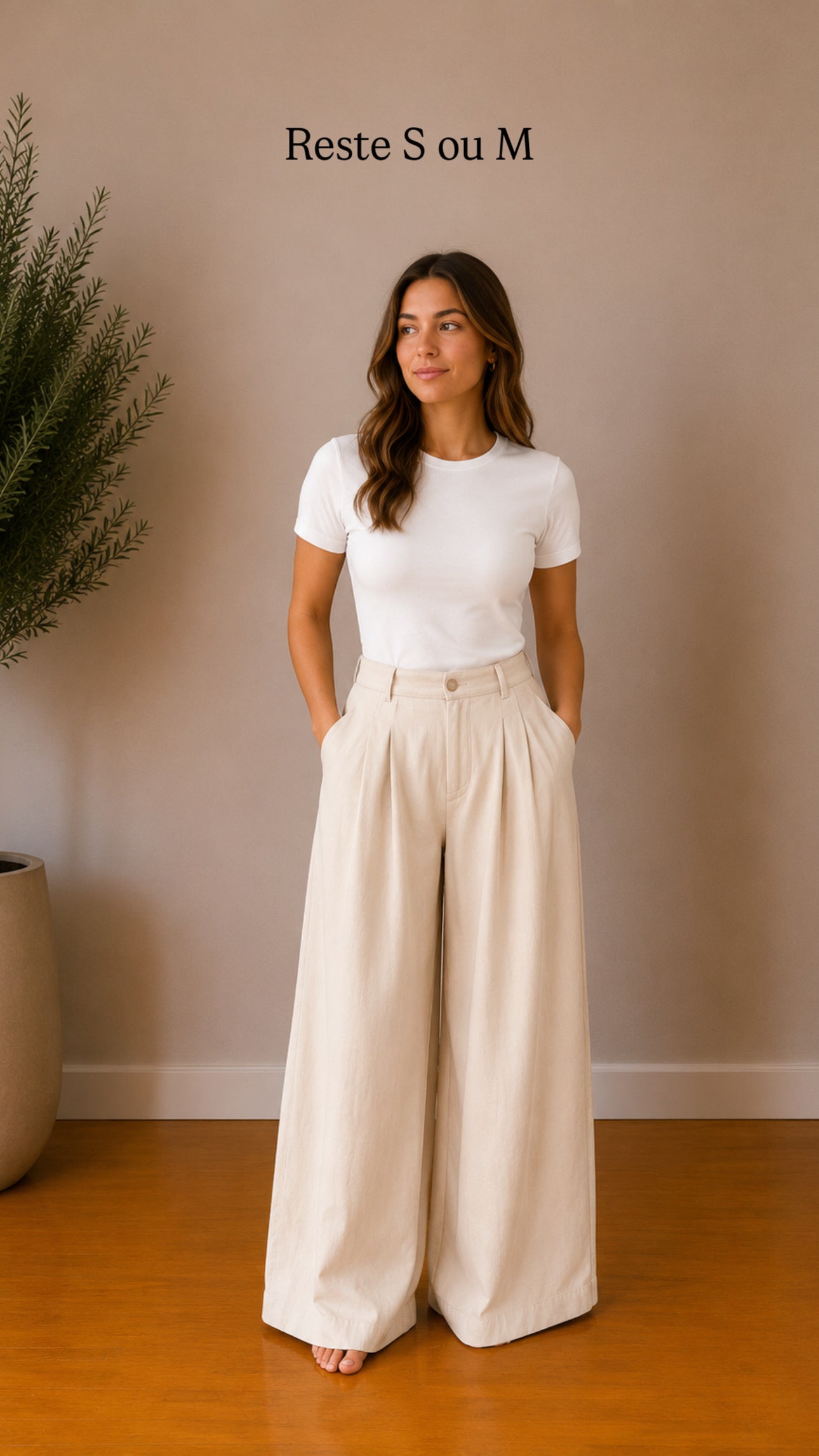 Jean oversize beige