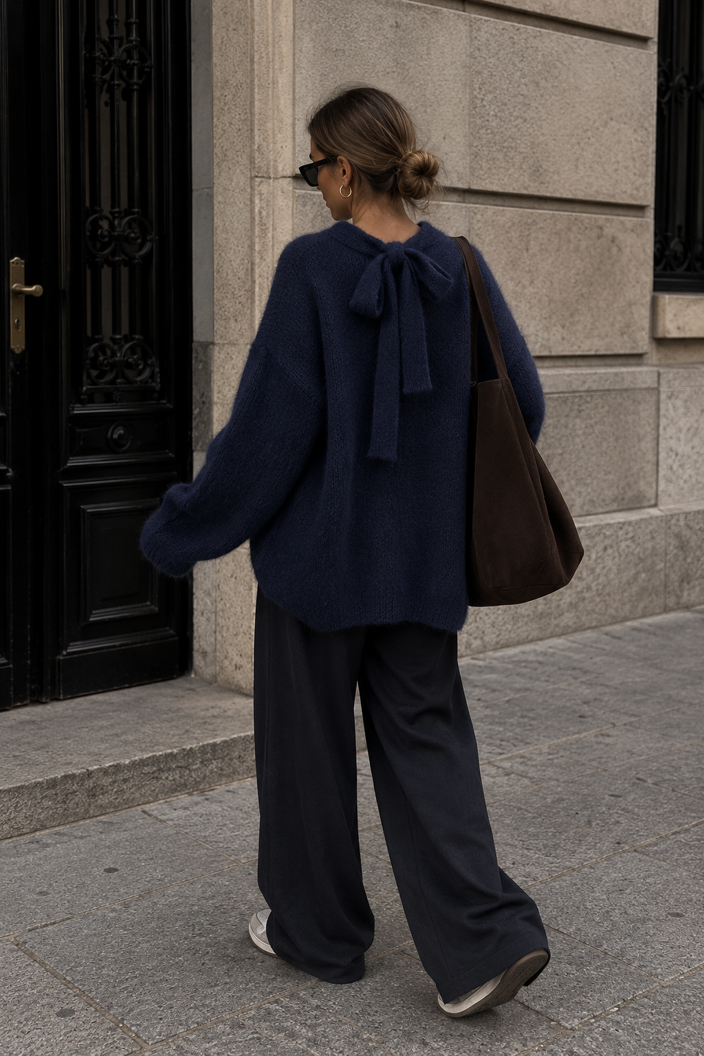 Pull oversize bleu marine