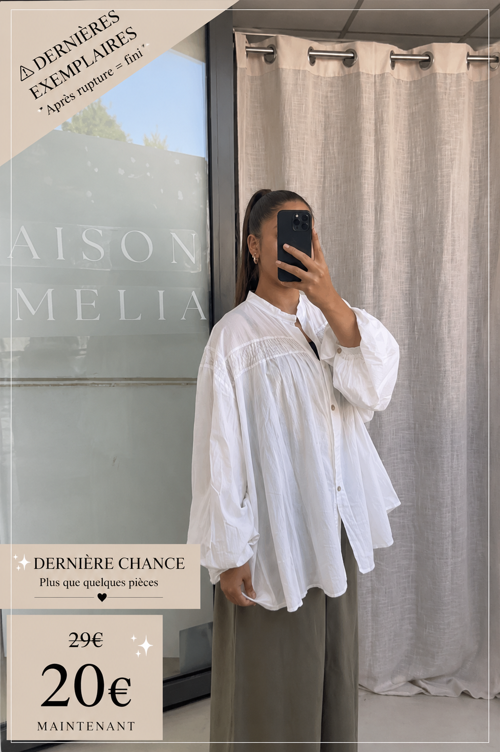 Chemise blanche oversize 100% coton - DC