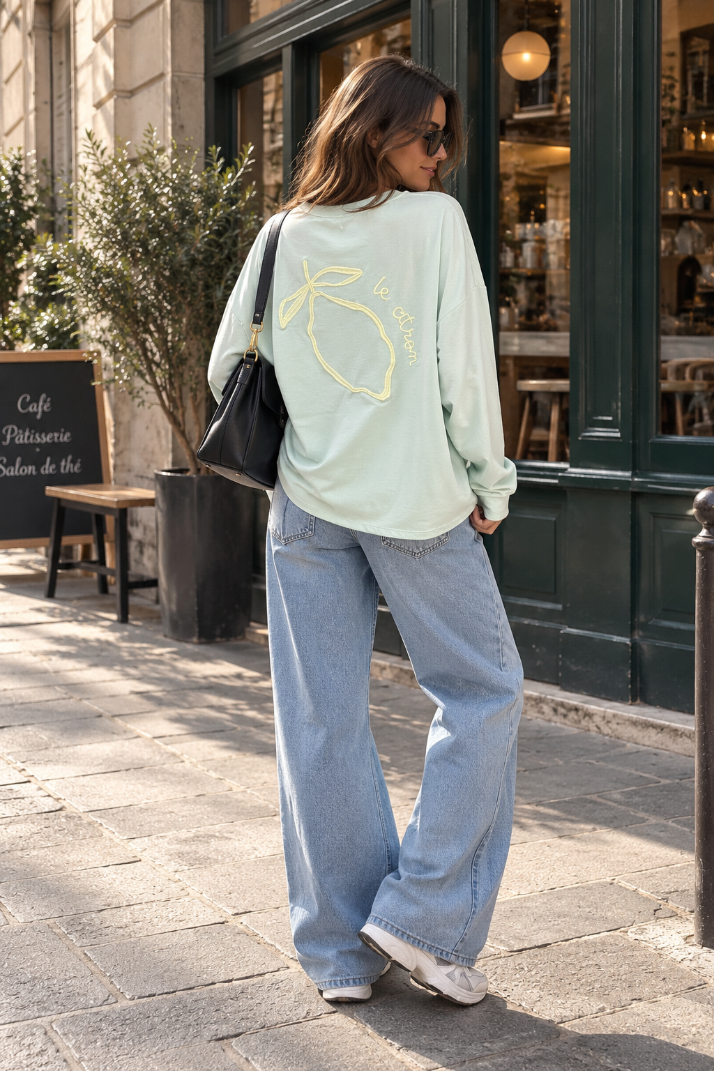 T shirt brodé citron