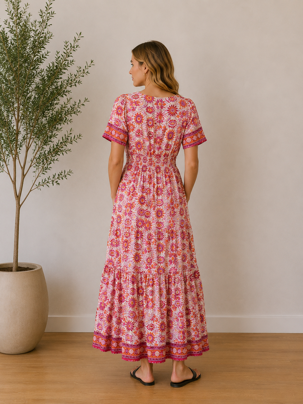 Robe fleurie rose
