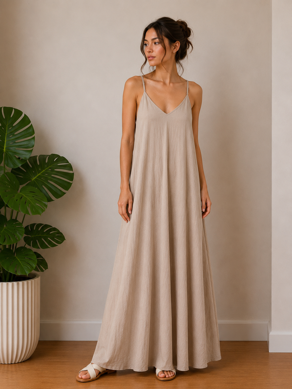 ROBE BRETELLE COL V