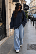 T shirt basic bleu marine