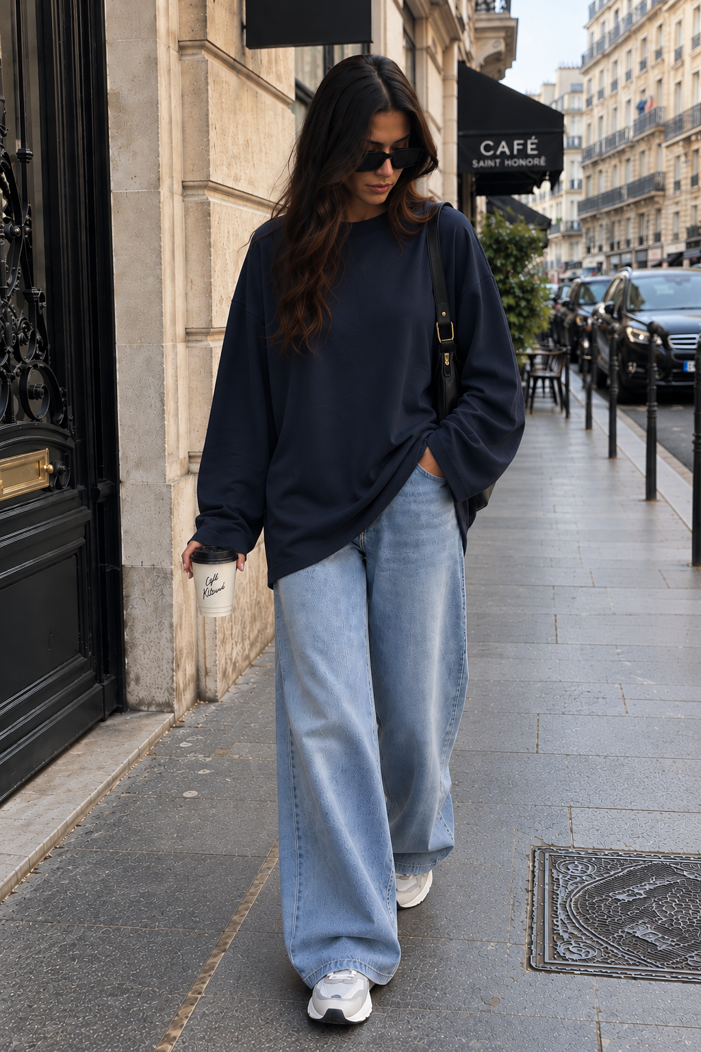 T shirt basic bleu marine