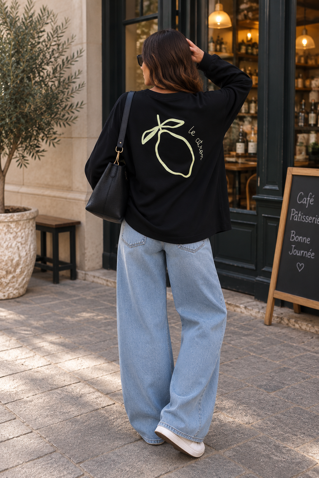 T shirt brodé citron