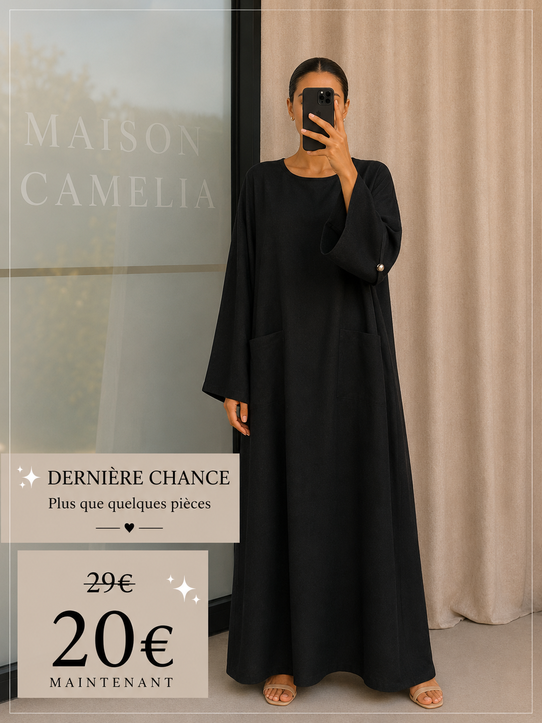 Robe effet lin noire