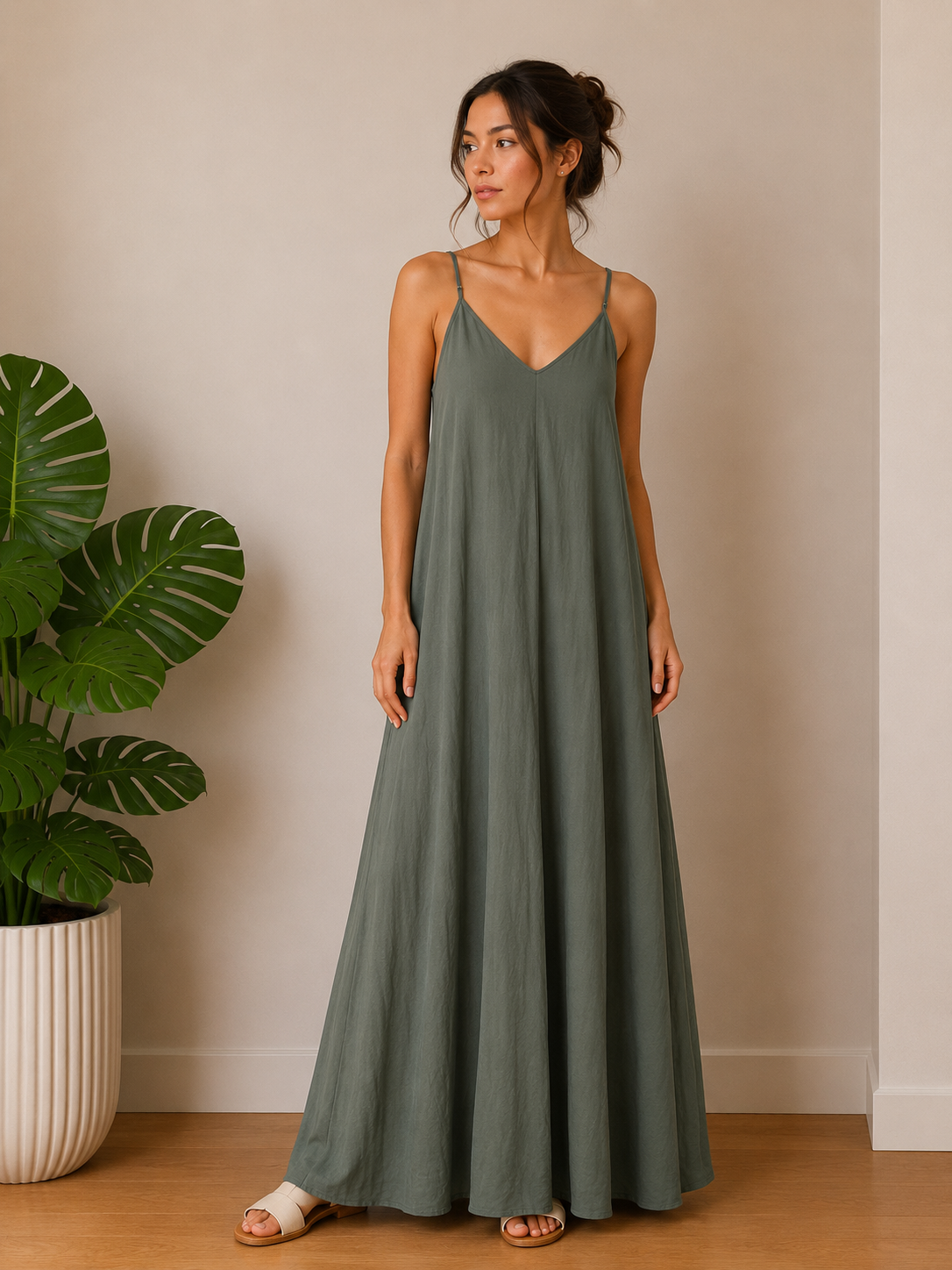 ROBE BRETELLE COL V