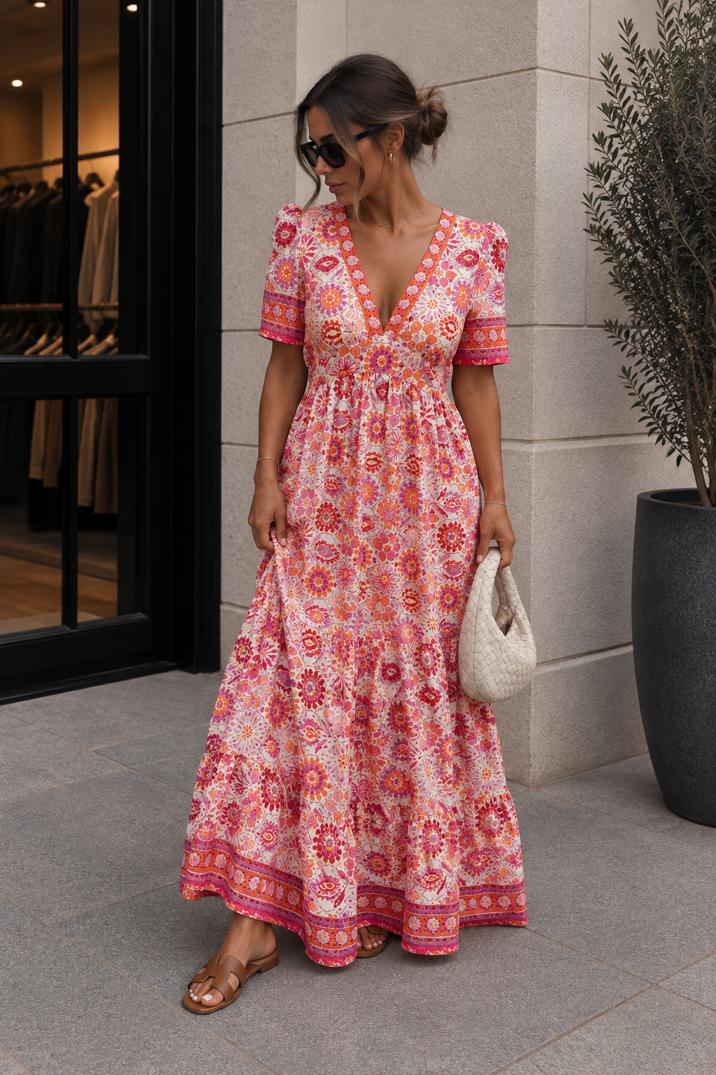 Robe d’été rose - orange
