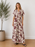 Robe fleurie bordeaux