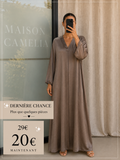 Robe satinée taupe