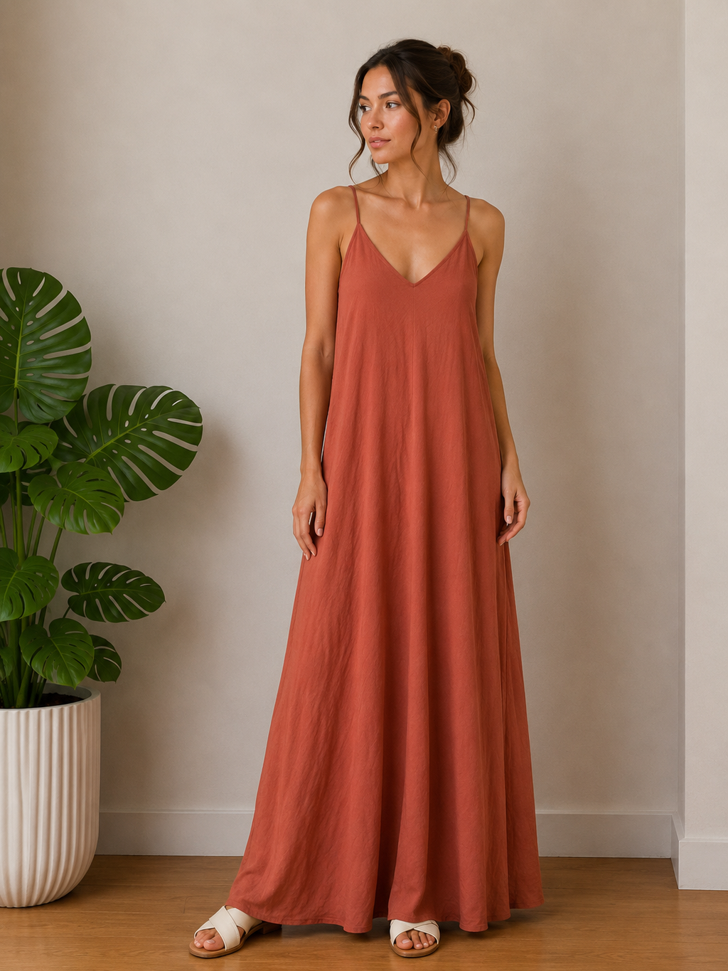 ROBE BRETELLE COL V