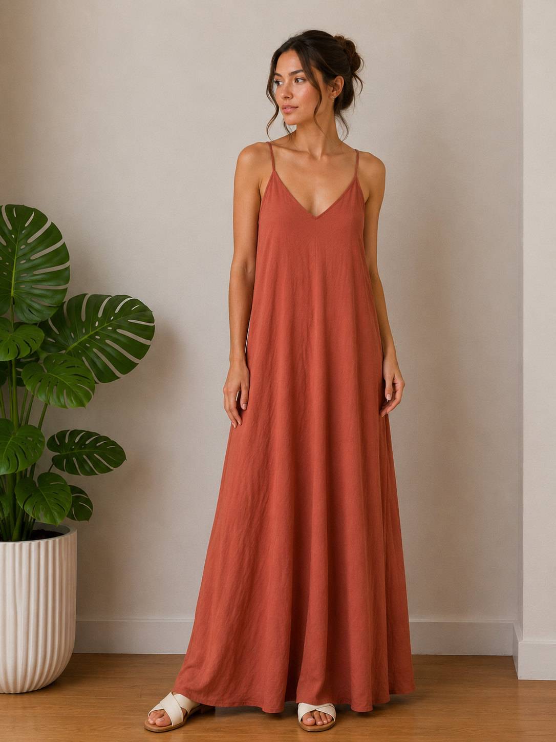ROBE BRETELLE COL V
