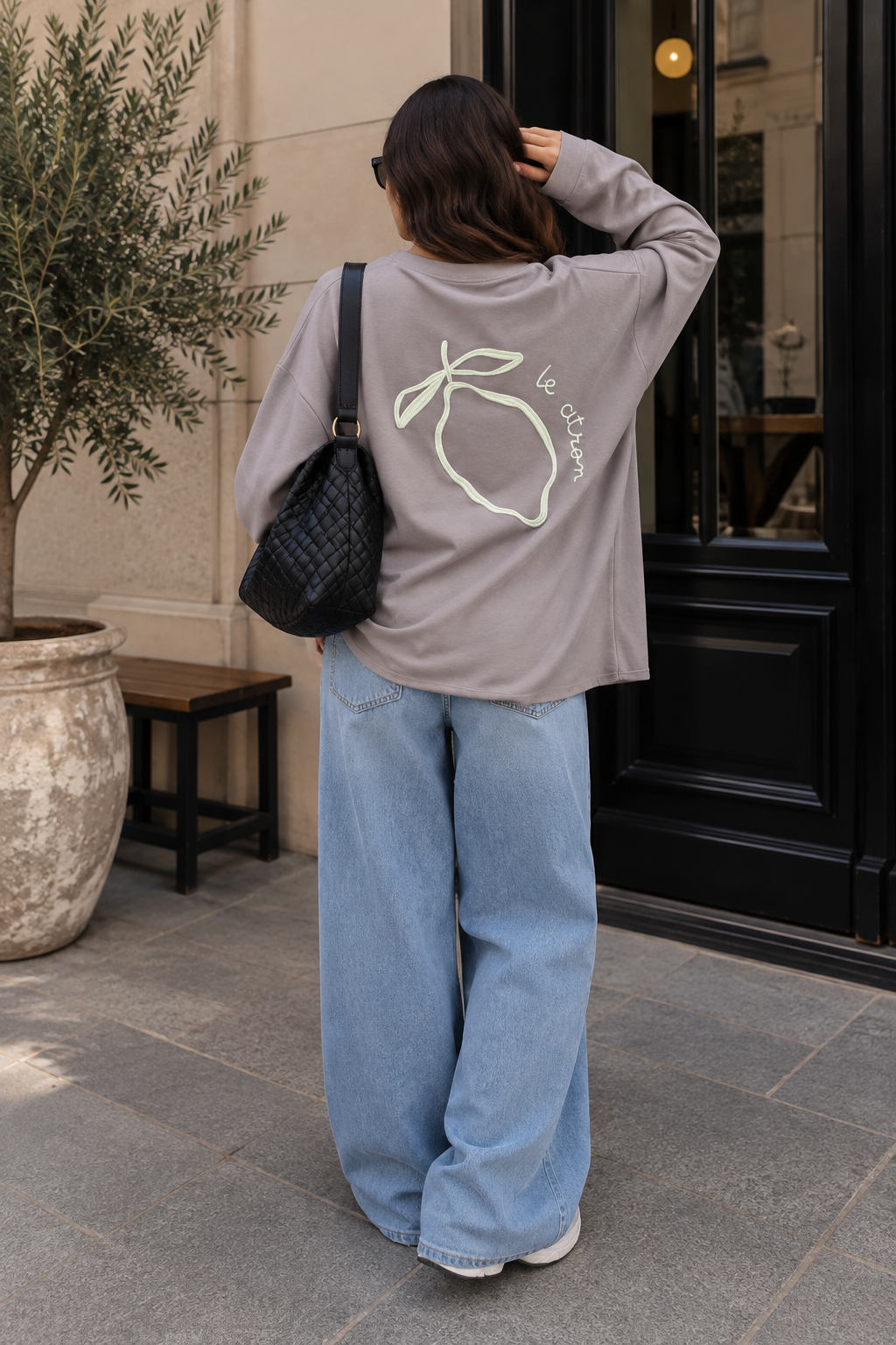 T shirt brodé citron