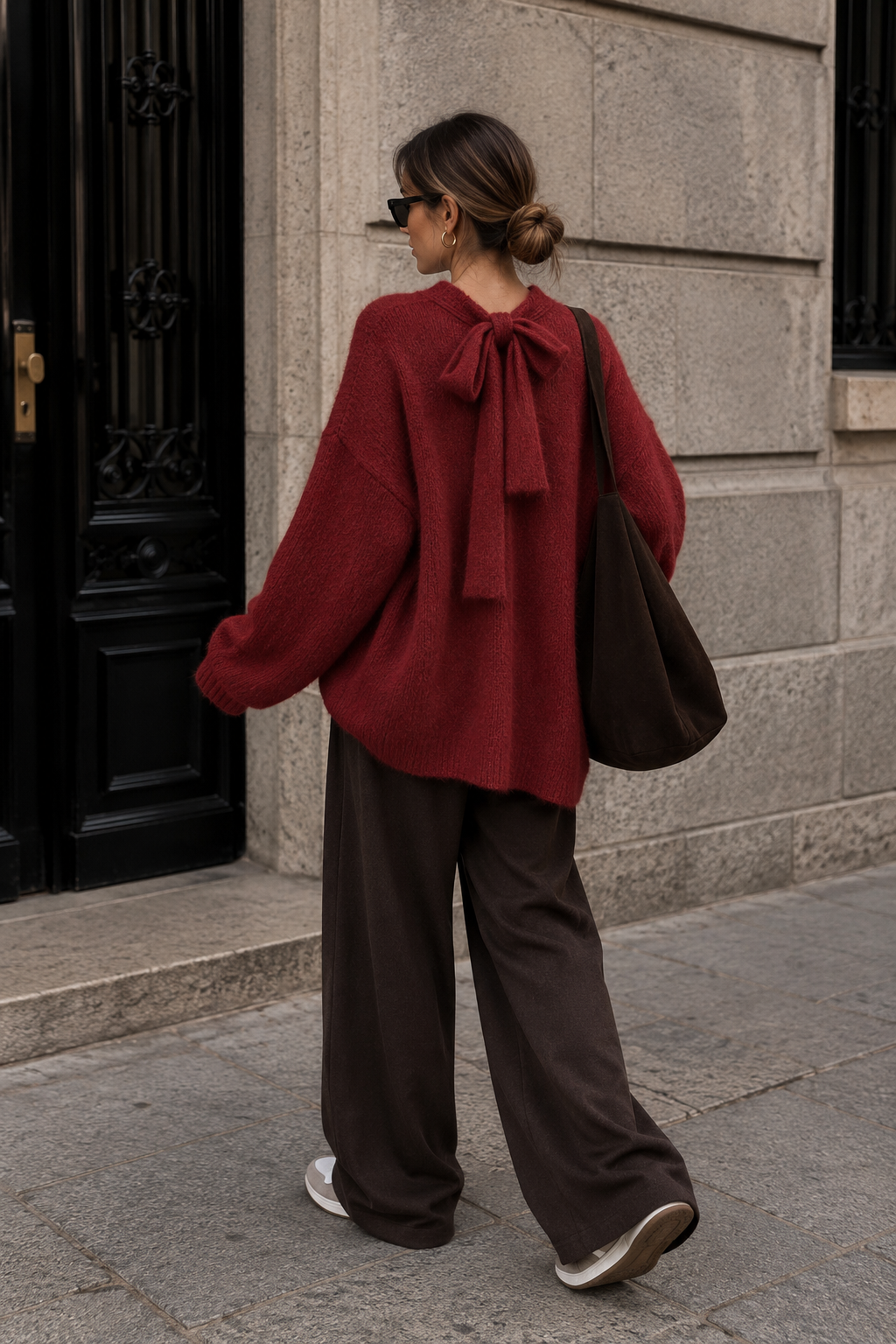 Pull oversize bordeaux