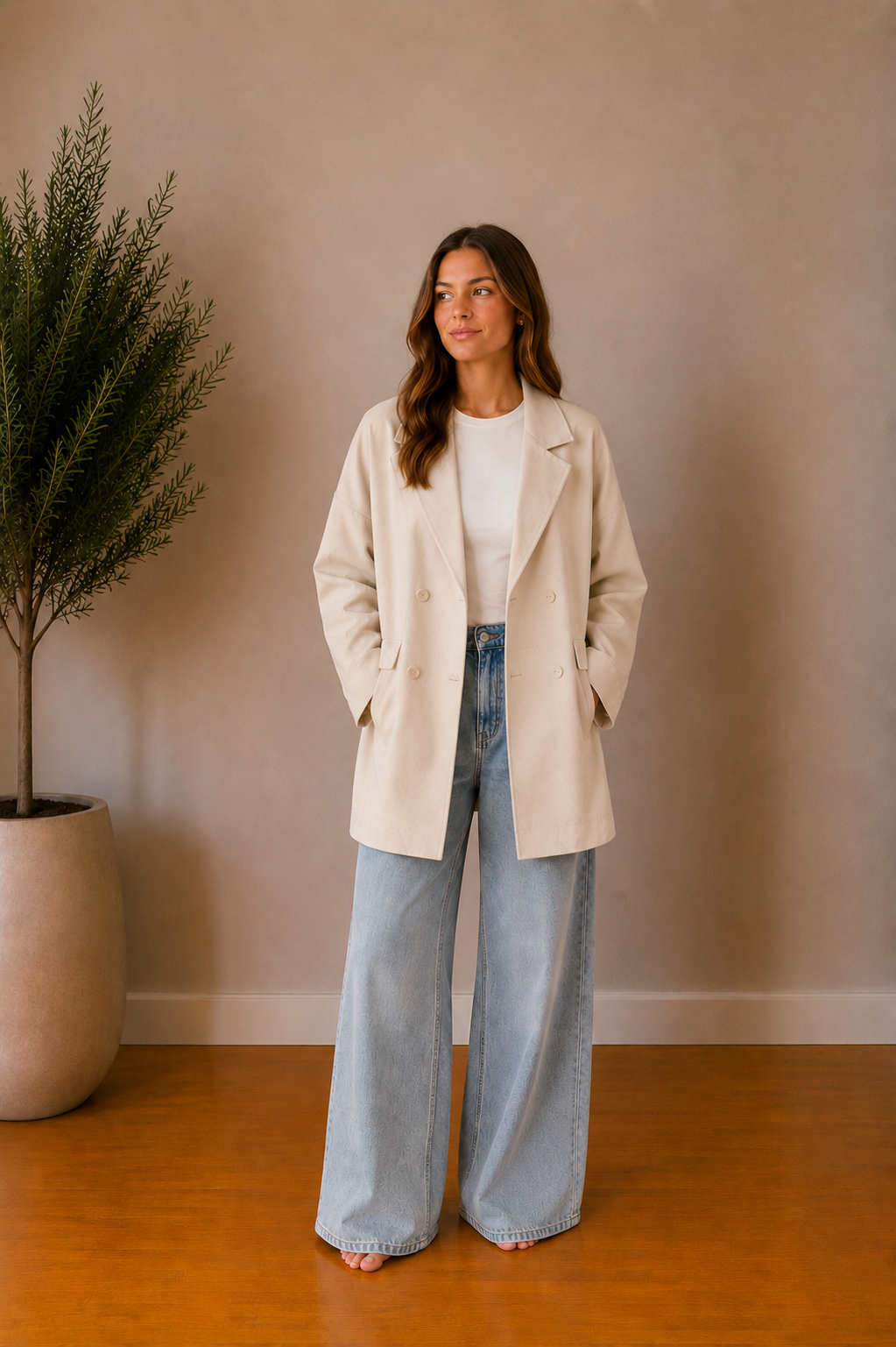 Blazer oversize beige