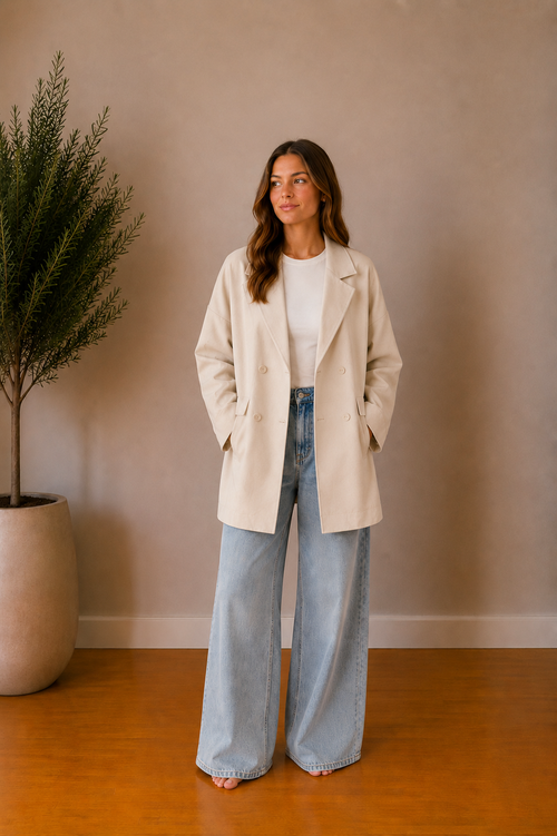Blazer oversize beige