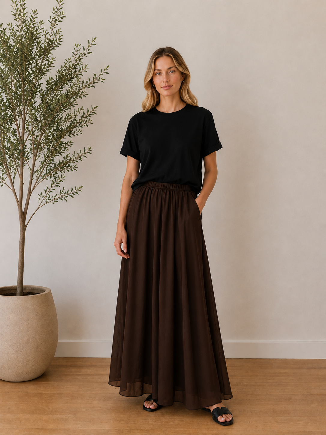 Jupe poplin marron - DC