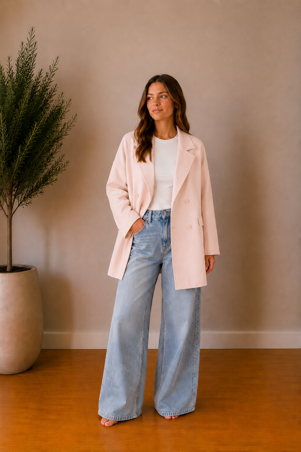 Blazer oversize rose
