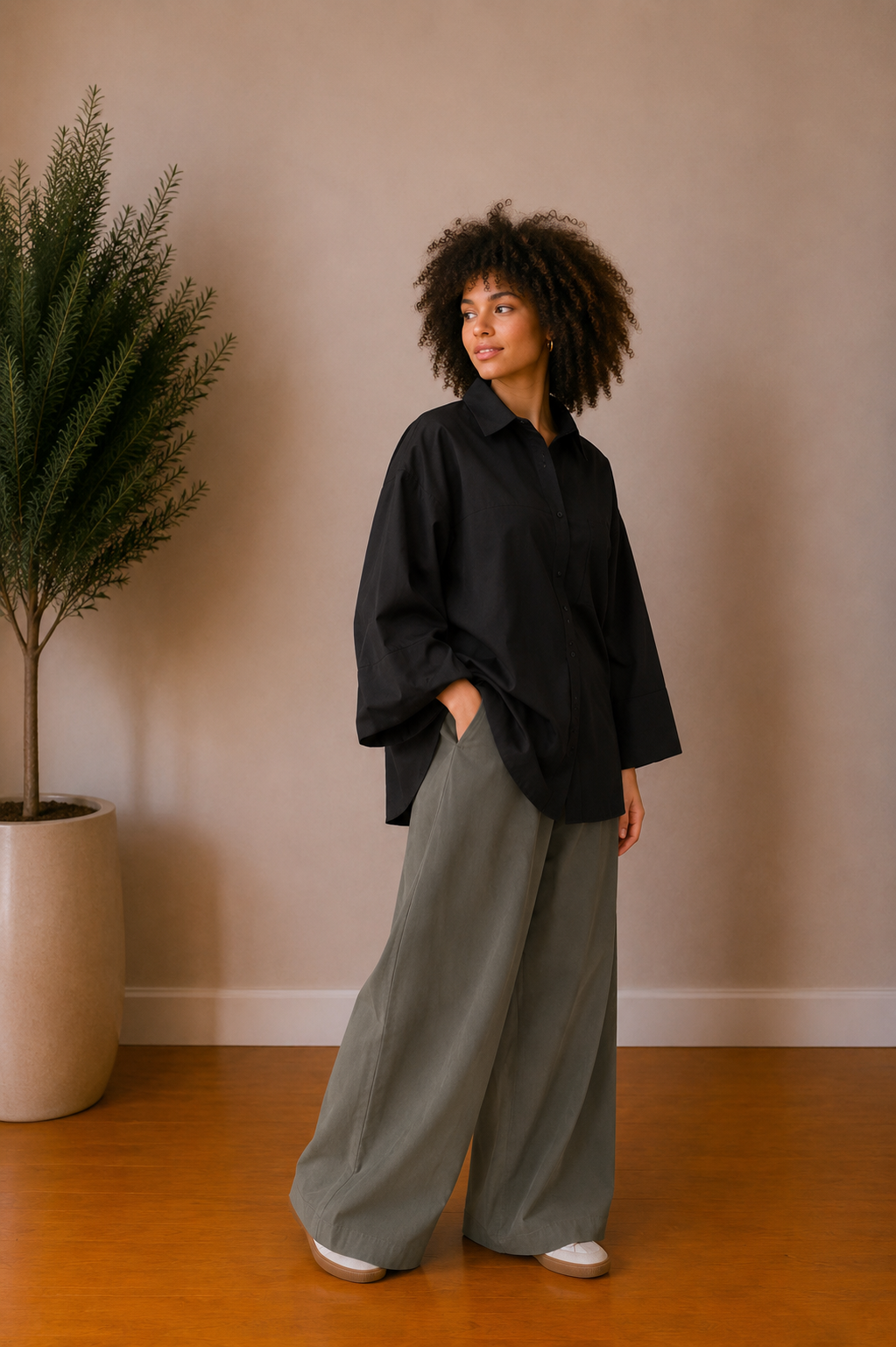 Chemise noire oversize