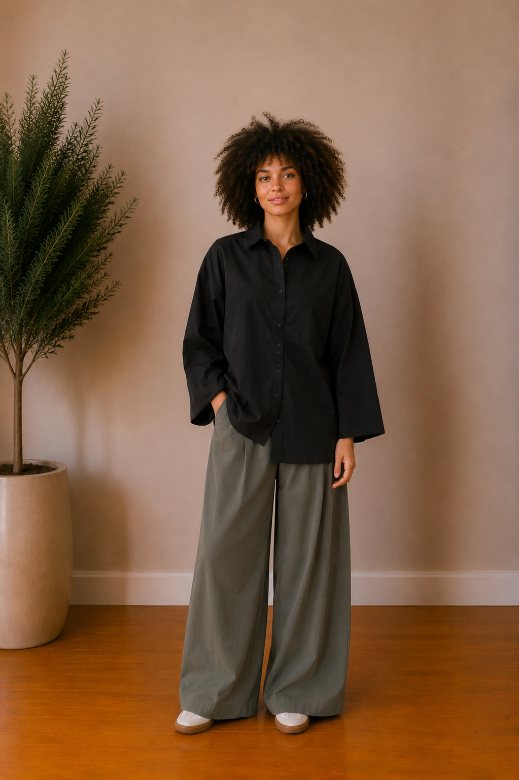 Chemise noire oversize