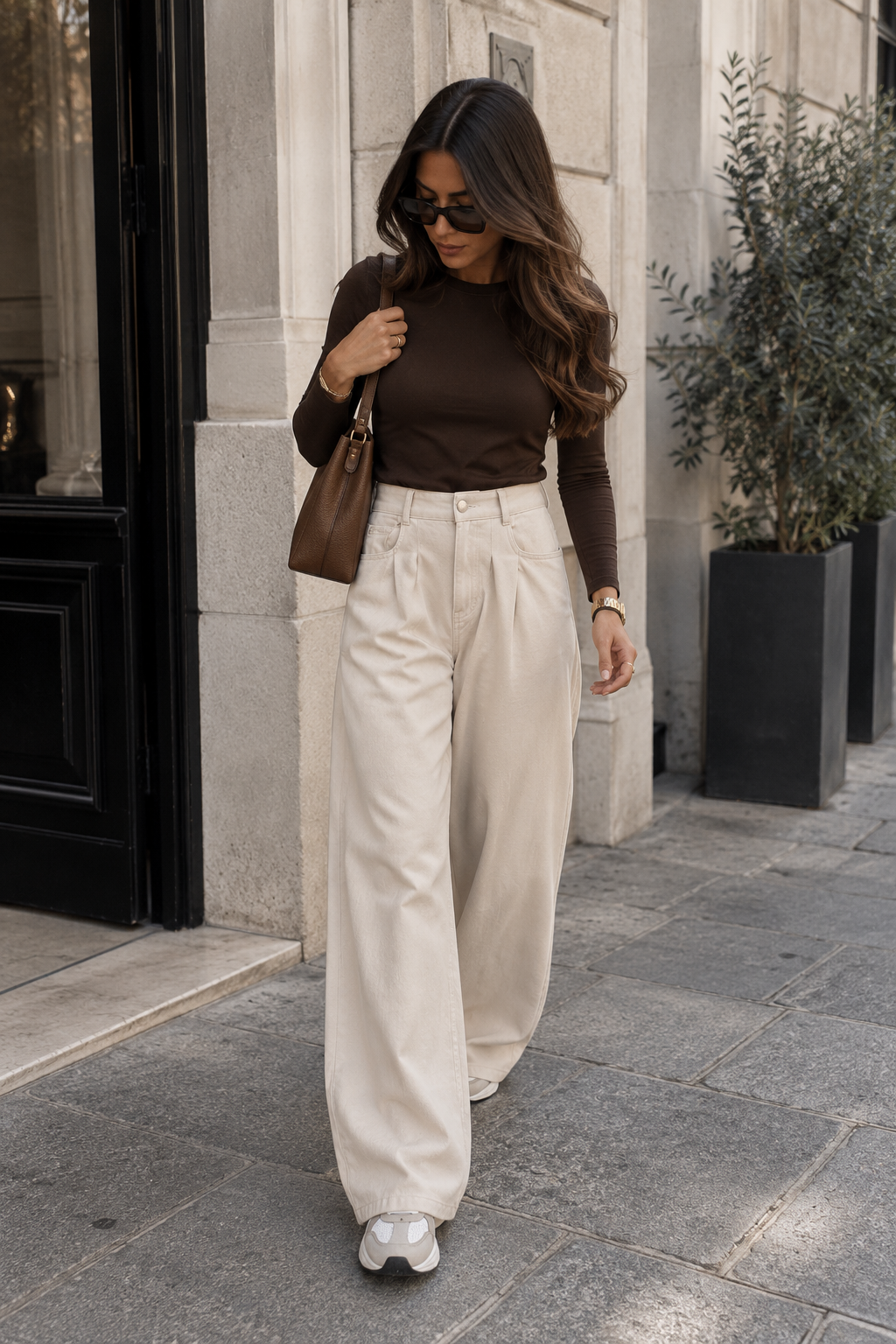 Jean coton beige