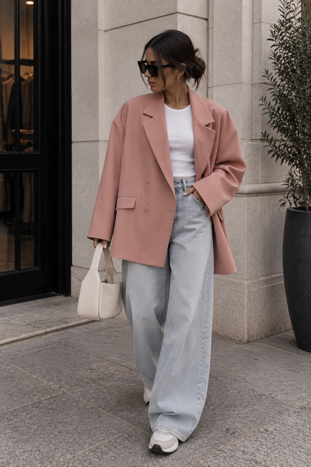 Blazer rose oversize