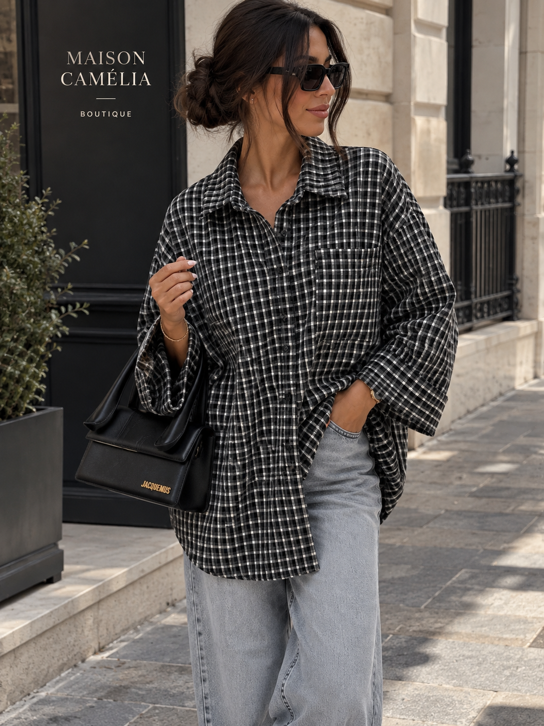 Chemise bûcheron bleu marine noire