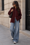Gilet zip bordeaux