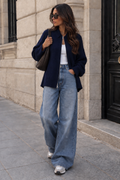 Gilet zip bleu marine