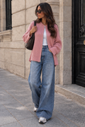Gilet zip rose